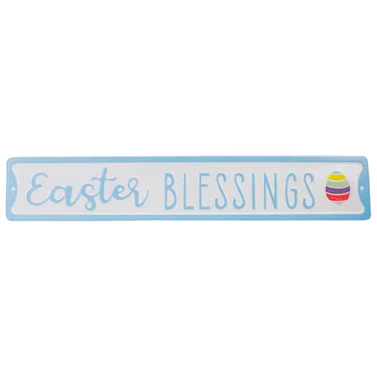 Easter Blessings Egg Metal Wall Sign D&#xE9;cor